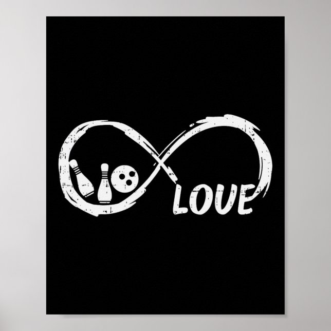 Love Bowling Infinity Bowler Women Girls Boys Kids Poster (Front)