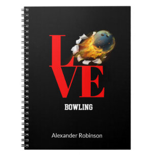 Love Bowling Personalised Sports Notebook