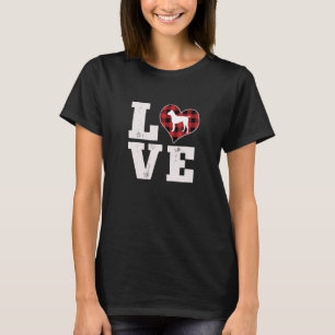Love Boxer Dog Lover Gifts Dog Buffalo Plaid Valen T-Shirt