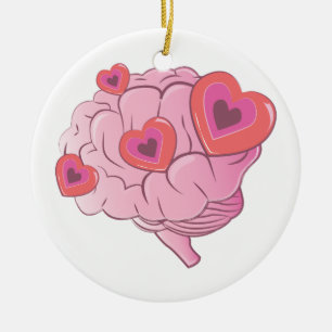 Love Brain Ceramic Tree Decoration
