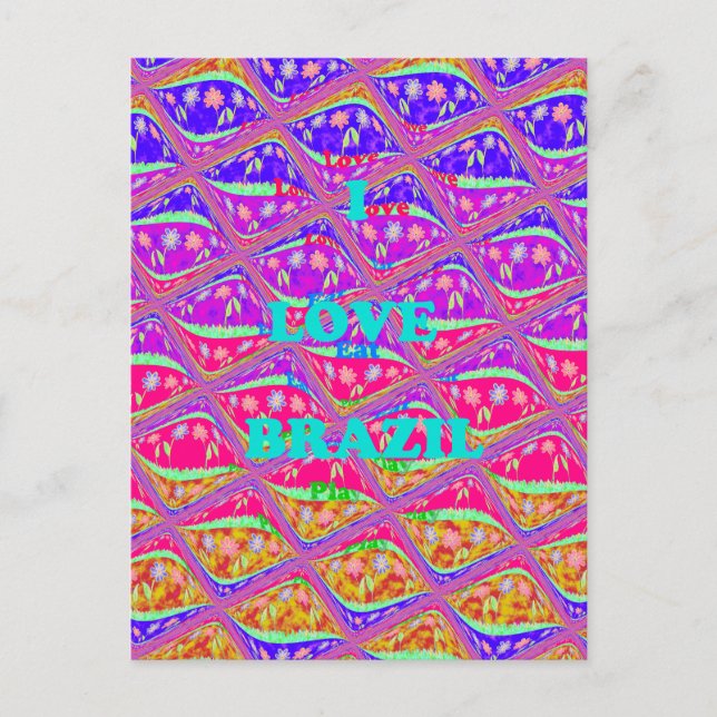 Love  Brazil. Beautiful Samba traditional colours Postcard (Front)