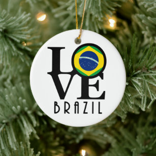 LOVE Brazil Ceramic Tree Decoration