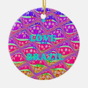 Love  Brazil.png Ceramic Tree Decoration