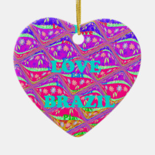 Love Brazil.png Ceramic Tree Decoration