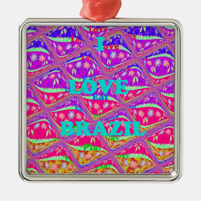 Love  Brazil.png Metal Tree Decoration (Front)