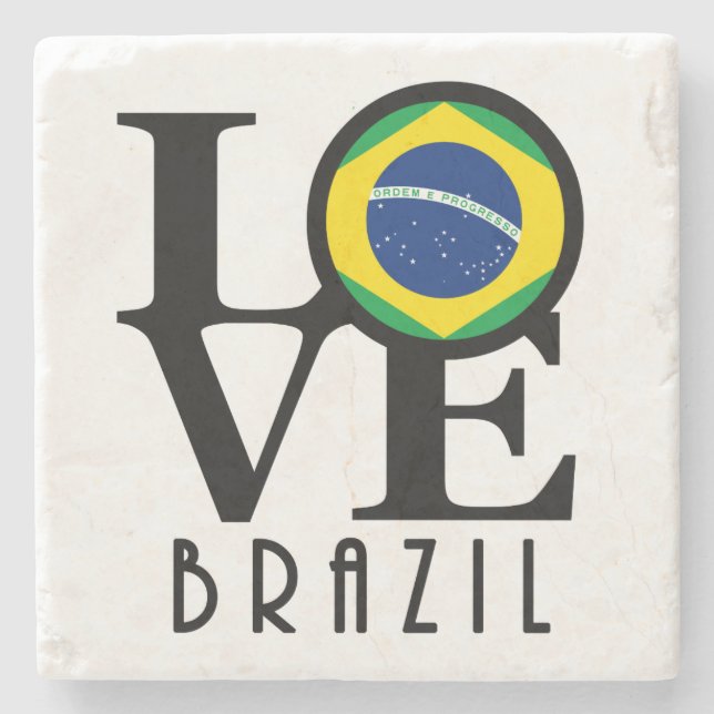 LOVE Brazil Stone Coaster (Front)