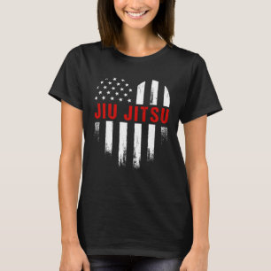 Love Brazilian Jiu Jitsu American Flag US Sports M T-Shirt
