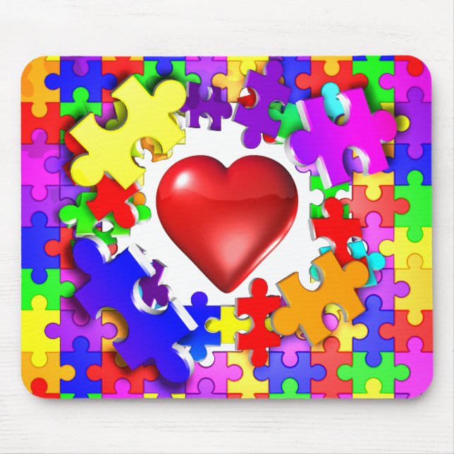 Love Breaks Thru Autism Mouse Mat (Front)