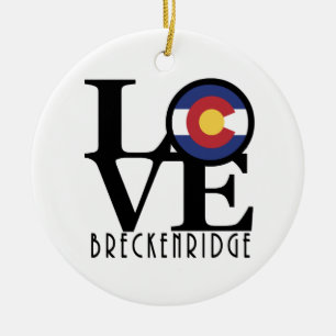 LOVE Breckenridge CO Ceramic Tree Decoration