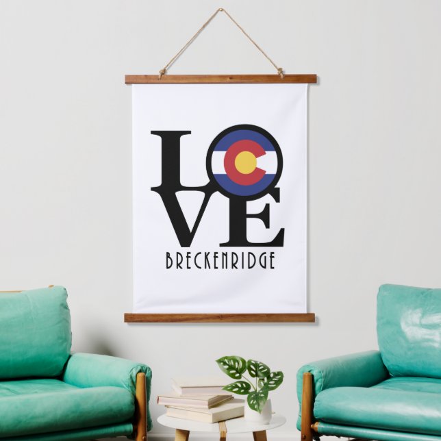 LOVE Breckenridge Colorado Hanging Tapestry (Living Room)