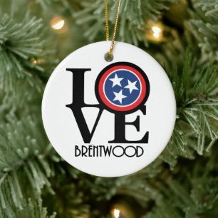 LOVE Brentwood Tennessee Ceramic Tree Decoration