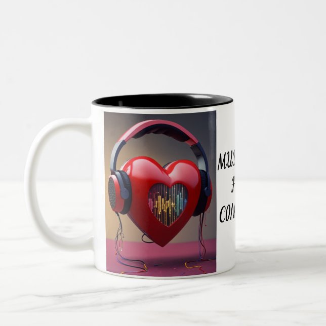 "Love Brewed Daily" Two-Tone Coffee Mug (Left)