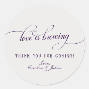 Love Brewing Gothic Bubbles Brews Couples Shower Classic Round Sticker