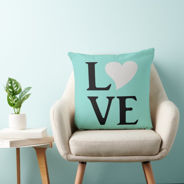 Love Bride & Co Teal Blue Wedding Home Decor Cushion (Chair)