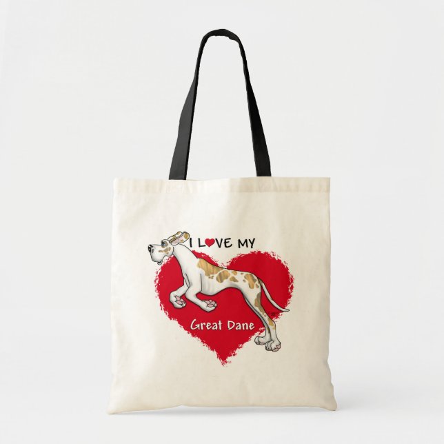 Love Brindlequin Great Dane UC Tote Bag (Front)