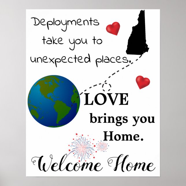 Love Brings You Home Welcome Home Military Poster (Front)