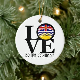 LOVE British Columbia Ceramic Tree Decoration