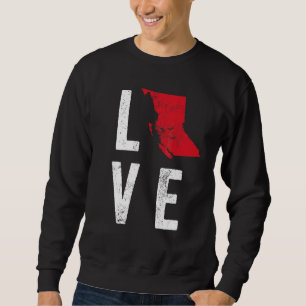 Love British Columbia Map Canada National Day Sweatshirt