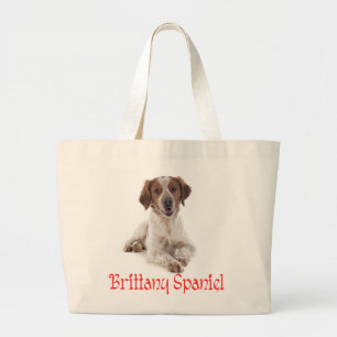 Love Brittany Spaniel Puppy Dog Canvas Tote Bag