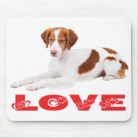 Love Brittany Spaniel Puppy Dog Mousepad