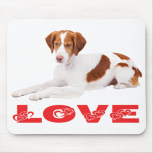 Love Brittany Spaniel Puppy Dog Mousepad
