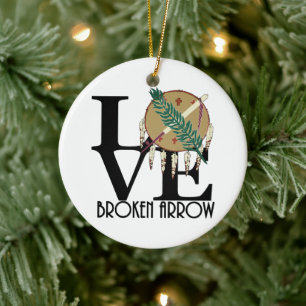 LOVE Broken Arrow Oklahoma Ceramic Tree Decoration