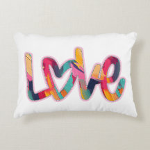 Love Brushstrokes Accent Pillow