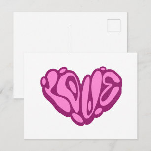 Love Bubble Pink Heart  Postcard