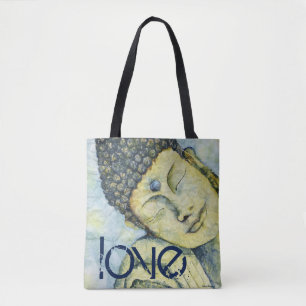 Love Buddha Watercolor Art All Over Print Tote Bag