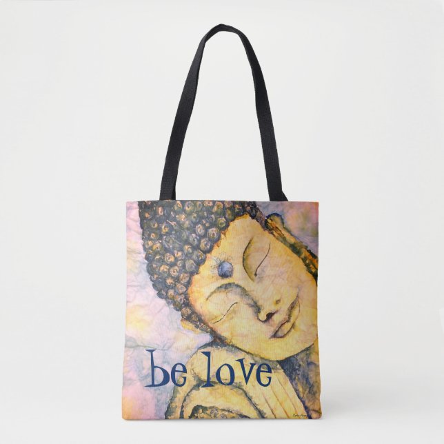 Love Buddha Watercolor Art Tote Bag (Front)