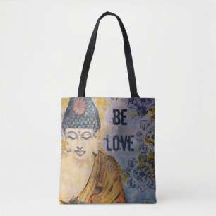 Love Buddha Watercolor Art Tote Bag