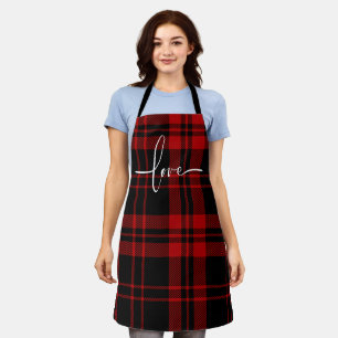 Love Buffalo Check Tartan Pattern Apron