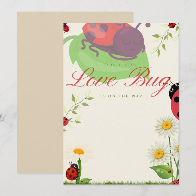 Love Bug Announcement Card (Front/Back)
