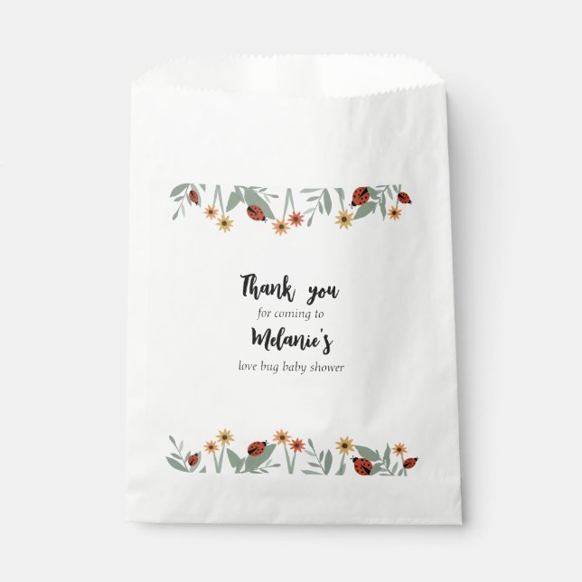 Love Bug Baby Shower Favour Bags (Front)