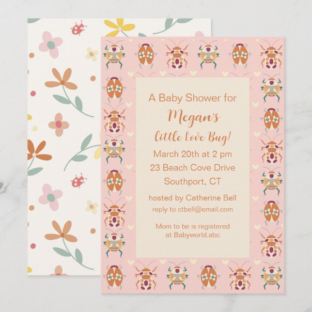 Love Bug Baby Shower Invitation (Front/Back)