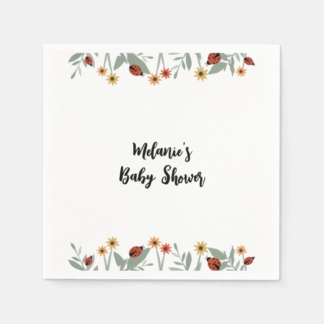 Love Bug Baby Shower Napkins (Front)