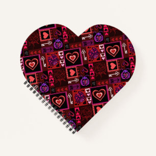Love Bug & Cute Hearts Pattern Notebook