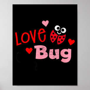 Love Bug Cute Lady Bug Vintage Kids Valentines Poster