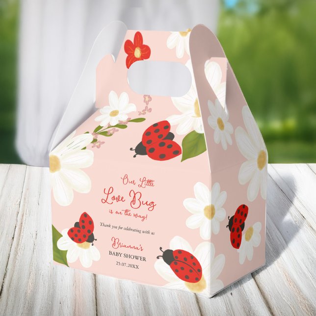 Love bug cute ladybug baby shower personalised favour box (Love bug cute ladybug baby shower personalized favor boxes ladybug baby shower favors printed boxes)