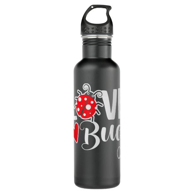 Love Bug Cute Valentine's Day Party Ladybug 710 Ml Water Bottle (Front)