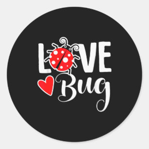 Love Bug Cute Valentines Day Party Ladybug  Classic Round Sticker