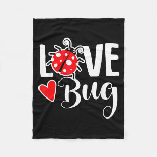 Love Bug Cute Valentine's Day Party Ladybug Fleece Blanket