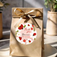 Love bug daisies cute ladybug baby shower favour