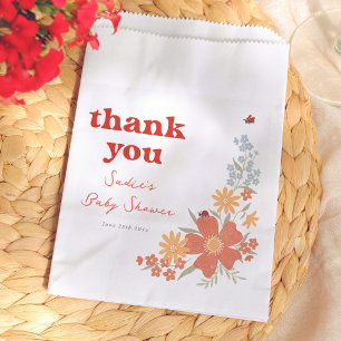 Love Bug Floral Girl Baby Shower Thank You Favour Bags