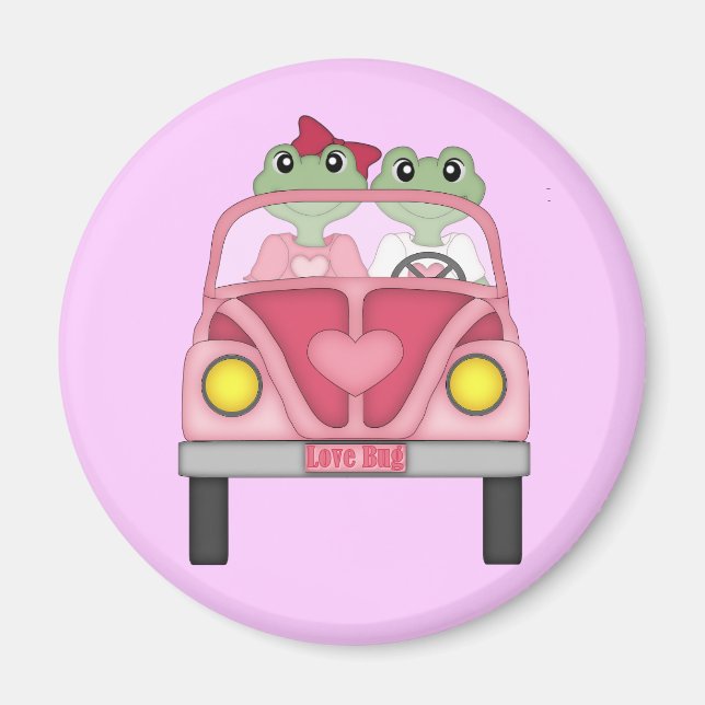 Love Bug Frog design Magnets for Frog Collectors (Front)