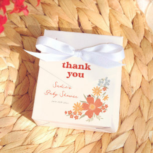 Love Bug Girl Retro Baby Shower Thank You Favour Box