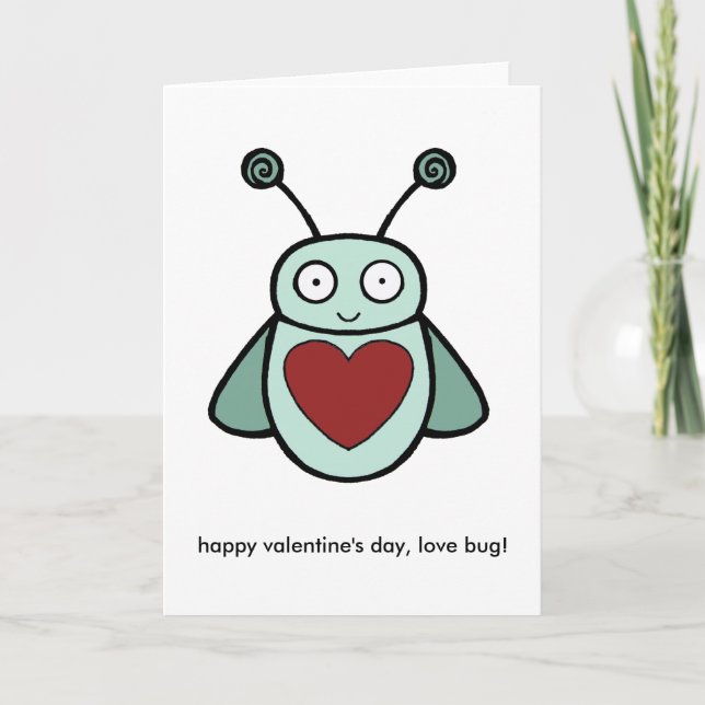 Love Bug, happy valentine's day, love bug! Holiday Card (Front)