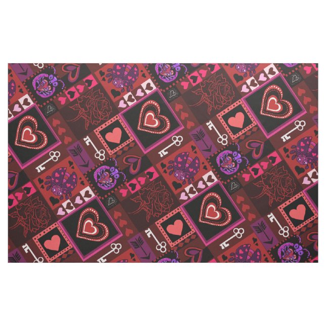 Love Bug Hearts Pattern Fabric (Fat Quarter)