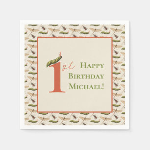 Love Bug Insect Custom Name 1st Birthday    Napkin