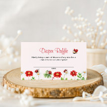 Love Bug Ladybug Baby Shower Floral Diaper Raffle